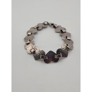 Retired James Avery Hammered Heart Link Bracelet 6.5 inches